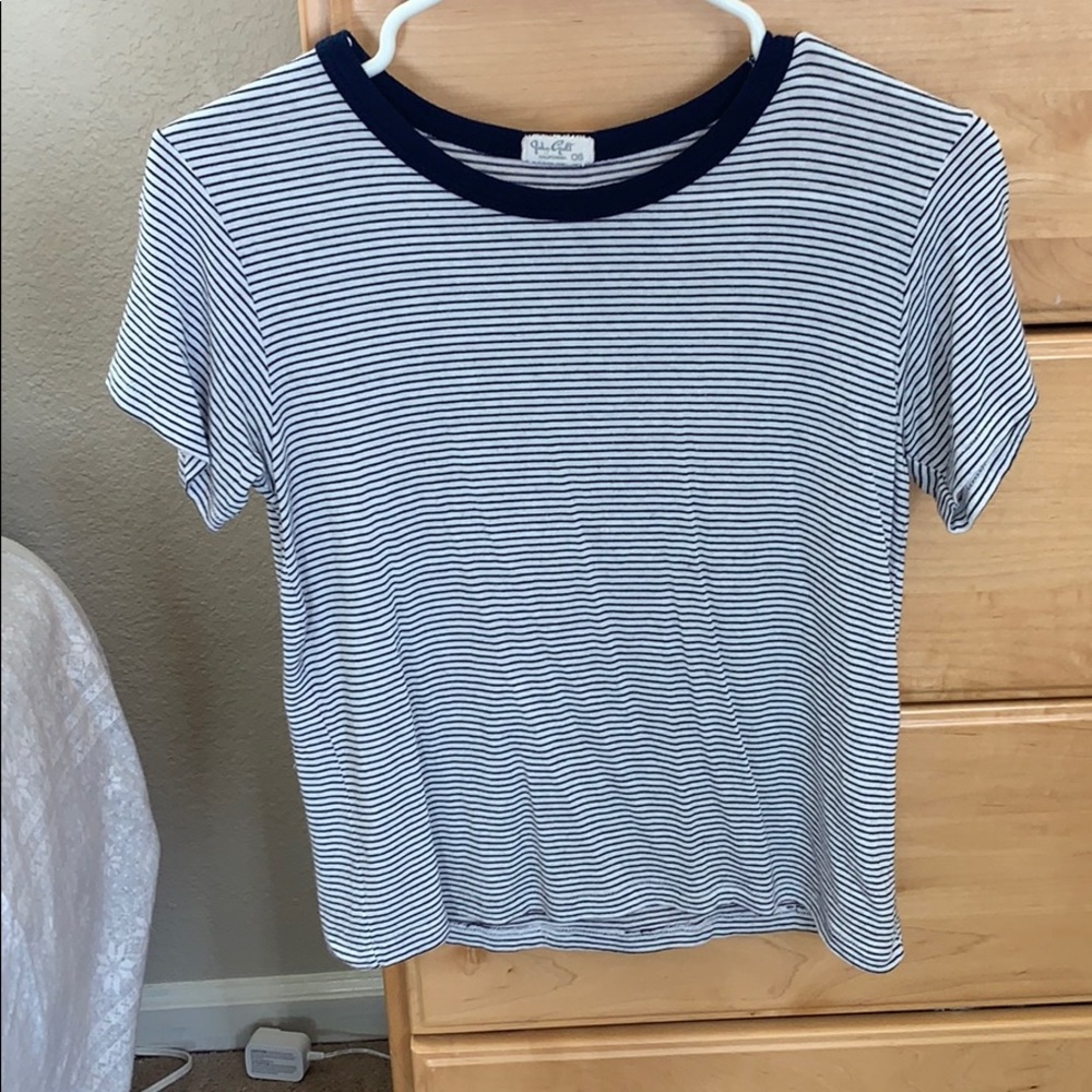 Brandy Melville navy and white t-shirt